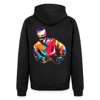 neurosurgeon - Unisex Premium Organic Zip Hoodie - black - Back - Nico (187cm)