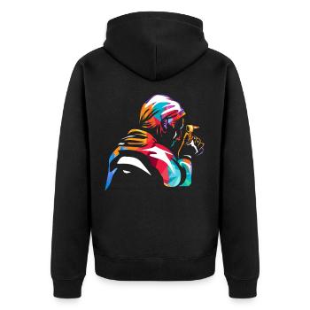 Audiologist hearing doctor - Unisex Premium Organic Zip Hoodie - black - Back - Nico (187cm)