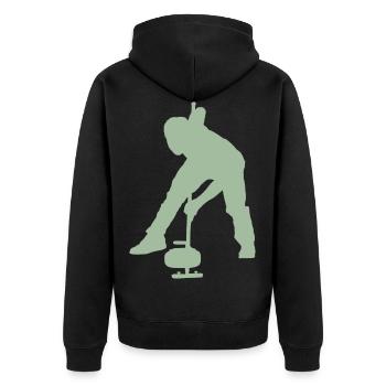 Curling sports d'hiver - Veste à capuche bio Premium Unisexe - noir - Dos - Nico (187cm)
