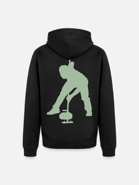 Curling Wintersport - Unisex Premium Bio Zip Hoodie - Schwarz
