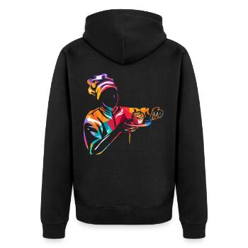 Konditor Geschenk - Unisex Premium Bio Zip Hoodie - Schwarz - Hinten - Nico (187cm)