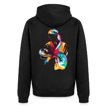 Cadeau sage-femme - Veste à capuche bio Premium Unisexe - noir - Dos - Nico (187cm)