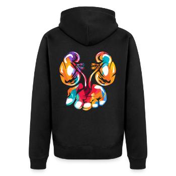 Urologe Urologie - Unisex Premium Bio Zip Hoodie - Schwarz - Hinten - Nico (187cm)