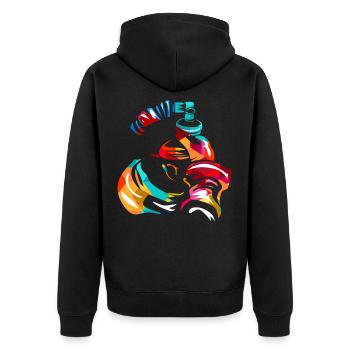 anesthetist - Unisex Premium Organic Zip Hoodie - black - Back - Nico (187cm)