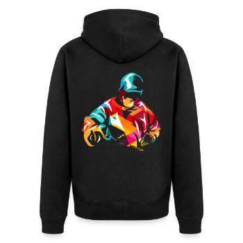 Chirurg Geschenk - Unisex Premium Bio Zip Hoodie - Schwarz - Hinten - Nico (187cm)