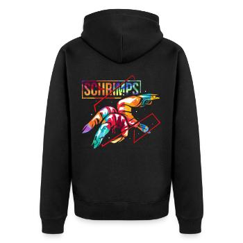 Shrimp gift - Unisex Premium Organic Zip Hoodie - black - Back - Nico (187cm)
