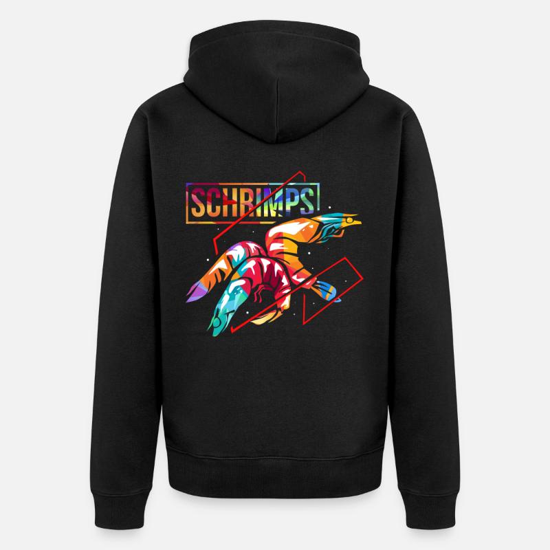 Garnelen Geschenk - Unisex Premium Bio Zip Hoodie - Schwarz