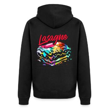 Cadeau de lasagne - Veste à capuche bio Premium Unisexe - noir - Dos - Nico (187cm)