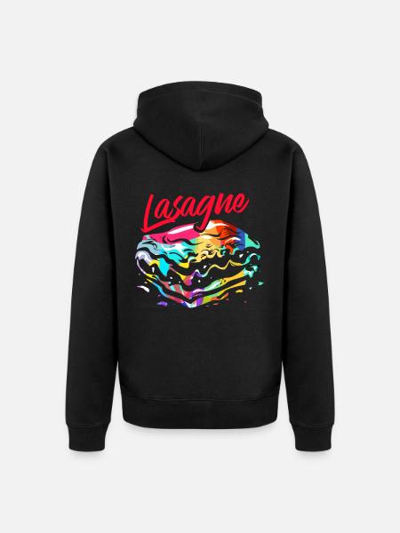 Lasagna gift - Unisex Premium Organic Zip Hoodie - black