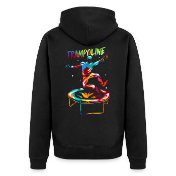 Trampoline - Veste à capuche bio Premium Unisexe - noir - Dos - Nico (187cm)