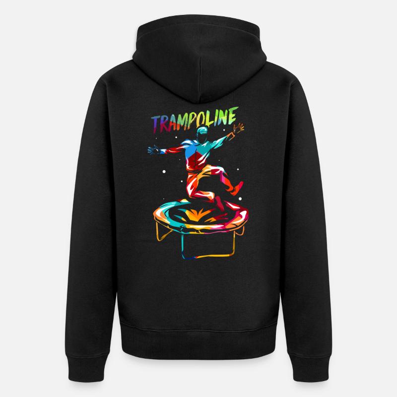 Trampolin - Unisex Premium Bio Zip Hoodie - Schwarz