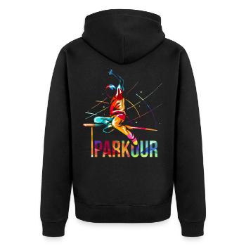 Cadeau Parkour - Veste à capuche bio Premium Unisexe - noir - Dos - Nico (187cm)