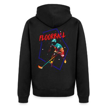 Cadeau Floorball - Veste à capuche bio Premium Unisexe - noir - Dos - Nico (187cm)