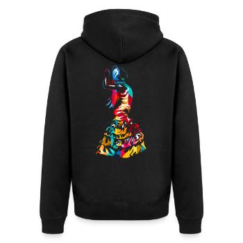 Flamenco - Veste à capuche bio Premium Unisexe - noir - Dos - Nico (187cm)
