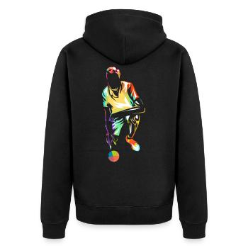 Bocce - Unisex Premium Organic Zip Hoodie - black - Back - Nico (187cm)