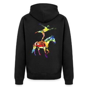 Vaulting - Unisex Premium Organic Zip Hoodie - black - Back - Nico (187cm)