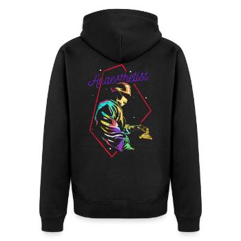 Anesthesiologist Anaesthesiology - Unisex Premium Organic Zip Hoodie - black - Back - Nico (187cm)