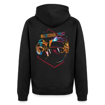 Microbiologist gift - Unisex Premium Organic Zip Hoodie - black - Back - Nico (187cm)