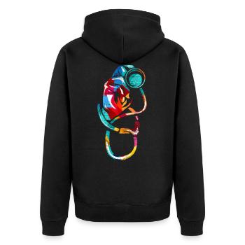 Internistin - Unisex Premium Organic Zip Hoodie - black - Back - Nico (187cm)