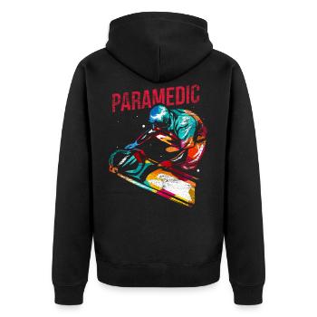 Paramedic Gift - Unisex Premium Organic Zip Hoodie - black - Back - Nico (187cm)
