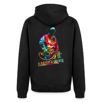 Kammerjäger Arbeit Geschenk - Unisex Premium Bio Zip Hoodie - Schwarz - Hinten - Nico (187cm)