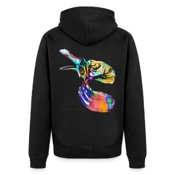 Cadeau gynécologue - Veste à capuche bio Premium Unisexe - noir - Dos - Nico (187cm)