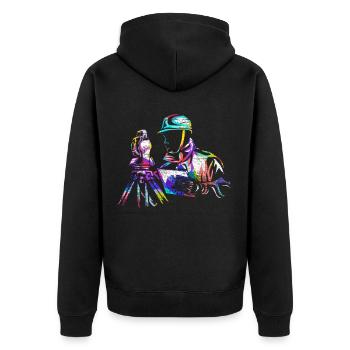 Vermessungstechniker - Unisex Premium Bio Zip Hoodie - Schwarz - Hinten - Nico (187cm)