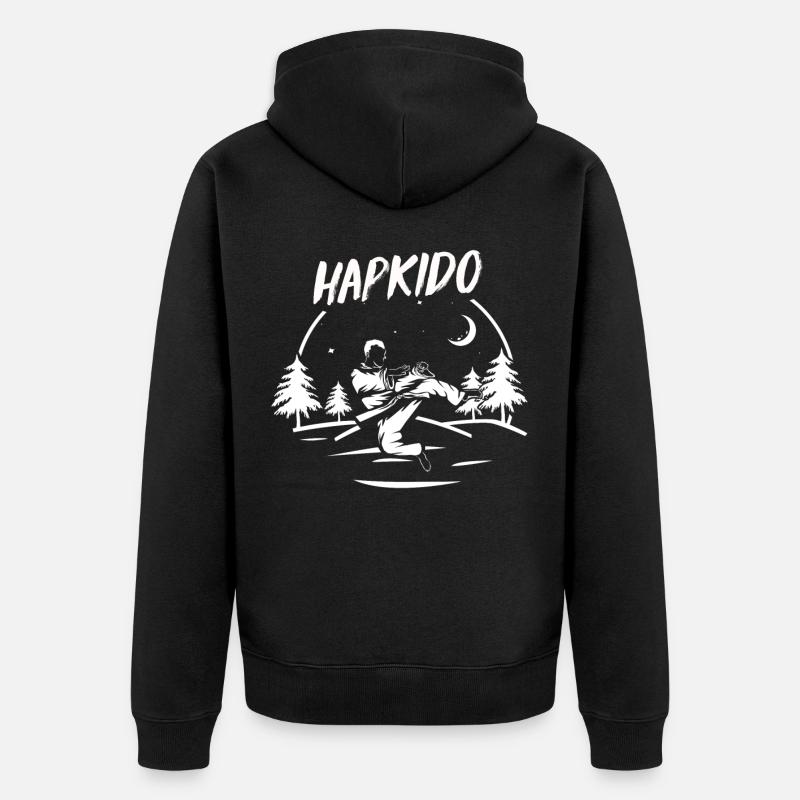 Hapkido Geschenk - Unisex Premium Bio Zip Hoodie - Schwarz