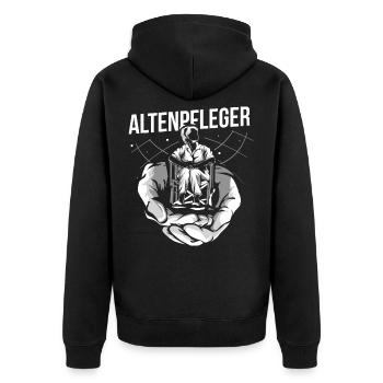 Cadeau infirmière gériatrique - Veste à capuche bio Premium Unisexe - noir - Dos - Nico (187cm)