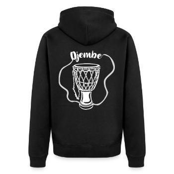 Djembe gift - Unisex Premium Organic Zip Hoodie - black - Back - Nico (187cm)