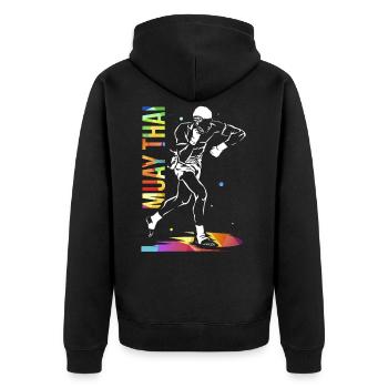 Muay Thai Cadeau - Veste à capuche bio Premium Unisexe - noir - Dos - Nico (187cm)