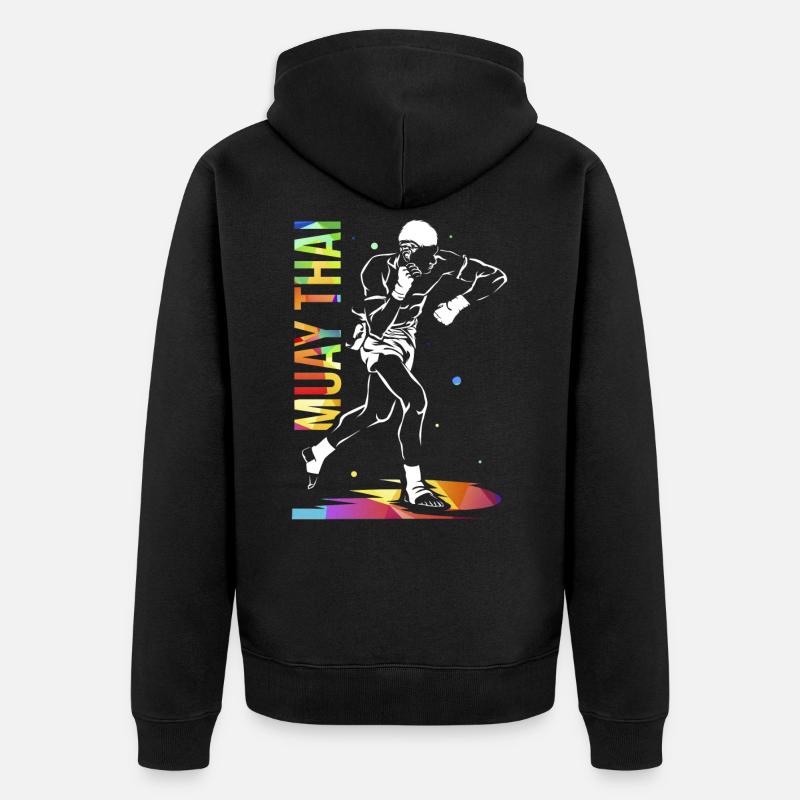 Muay Thai Geschenk - Unisex Premium Bio Zip Hoodie - Schwarz