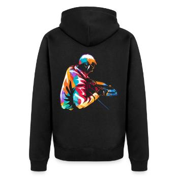 Mediendesigner - Veste à capuche bio Premium Unisexe - noir - Dos - Nico (187cm)