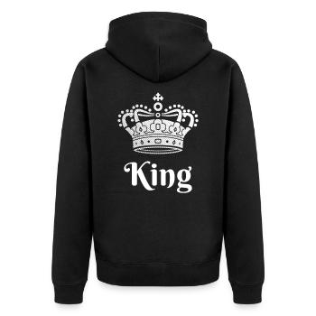 Look partenaire roi reine - Veste à capuche bio Premium Unisexe - noir - Dos - Nico (187cm)