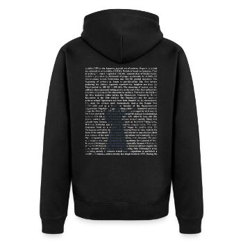 Kyudo Geschenk - Unisex Premium Bio Zip Hoodie - Schwarz - Hinten - Nico (187cm)