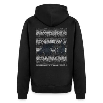 Aikido - Unisex Premium Bio Zip Hoodie - Schwarz - Hinten - Nico (187cm)