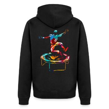 Trampoline - Unisex Premium Organic Zip Hoodie - black - Back - Nico (187cm)