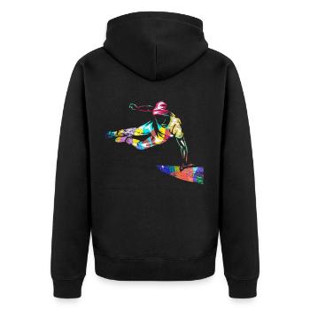 Parkour - Unisex Premium Organic Zip Hoodie - black - Back - Nico (187cm)