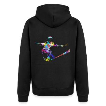 Slackline - Unisex Premium Bio Zip Hoodie - Schwarz - Hinten - Nico (187cm)