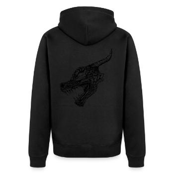 Dragon Fantasy Fire Gift Wiking Human Costume - Unisex Premium Organic Zip Hoodie - black - Back - Nico (187cm)
