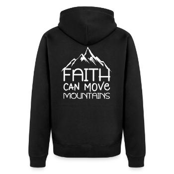 Faith can displace mountains Bible quotations Christian - Unisex Premium Organic Zip Hoodie - black - Back - Nico (187cm)