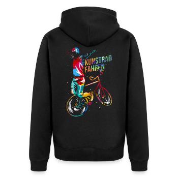 Cadeau velo d'art - Veste à capuche bio Premium Unisexe - noir - Dos - Nico (187cm)
