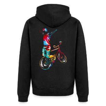 Cadeau velo d'art - Veste à capuche bio Premium Unisexe - noir - Dos - Nico (187cm)