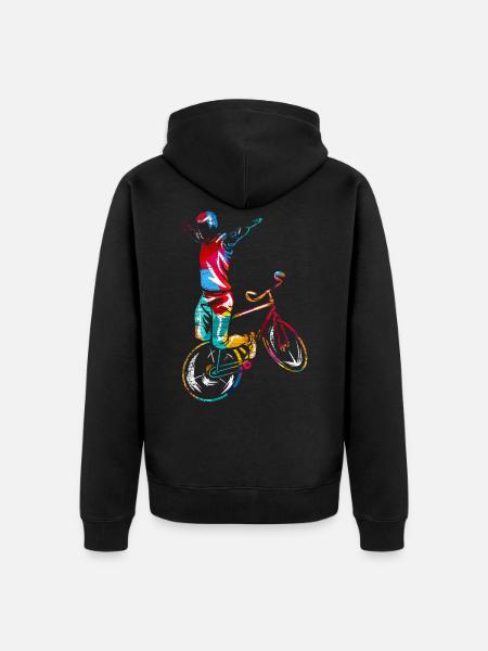 Art Biking Gift - Unisex Premium Organic Zip Hoodie - black
