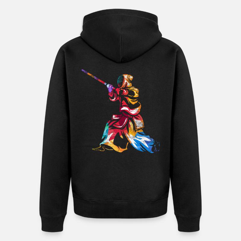 Kendo Geschenk - Unisex Premium Bio Zip Hoodie - Schwarz