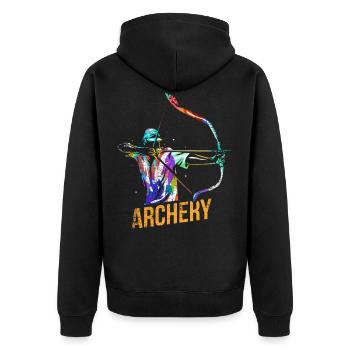Cadeau de tir à l’arc - Veste à capuche bio Premium Unisexe - noir - Dos - Nico (187cm)