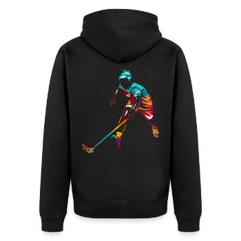 Floorball Cadeau - Veste à capuche bio Premium Unisexe - noir - Dos - Nico (187cm)