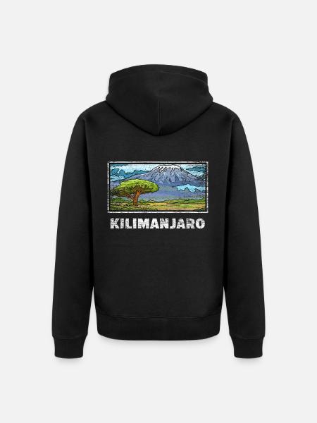 Kilimanjaro gift - Unisex Premium Organic Zip Hoodie - black