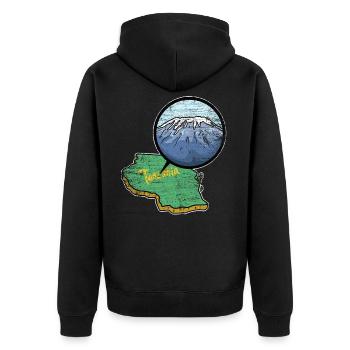 Kilimanjaro mountain gift - Unisex Premium Organic Zip Hoodie - black - Back - Nico (187cm)