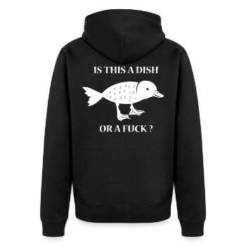 Dish or Fuck - Fish or Duck - Duck and Fish - Unisex Premium Organic Zip Hoodie - black - Back - Nico (187cm)
